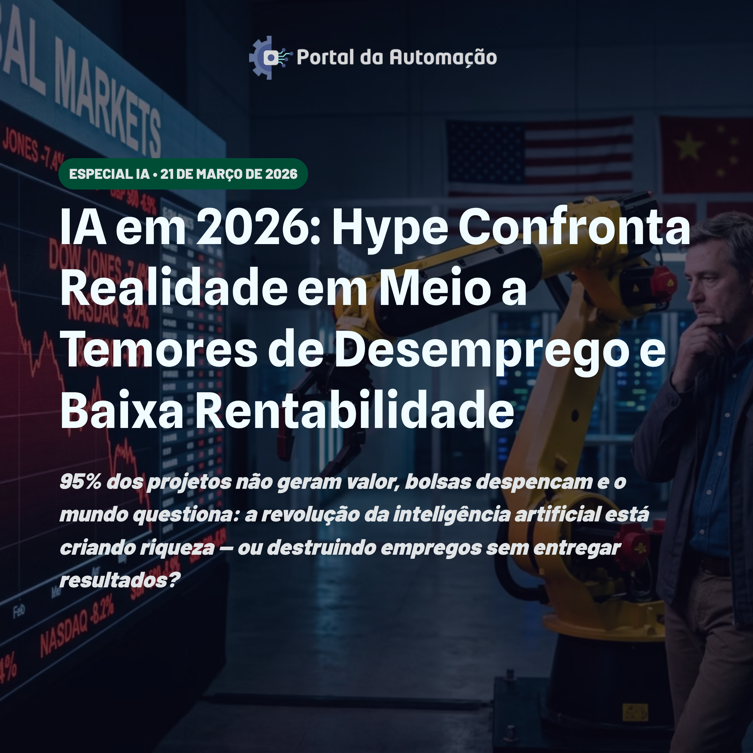 IA em 2026: Hype Confronta Realidade em Meio a Temores de Desemprego e Baixa Rentabilidade