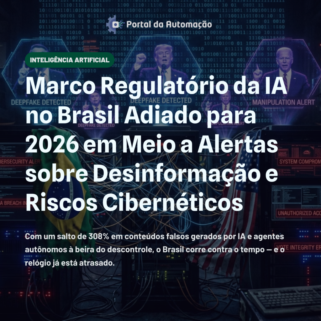 Marco regulatório da IA no Brasil adiado para 2026 em meio a alertas sobre desinformação e riscos cibernéticos