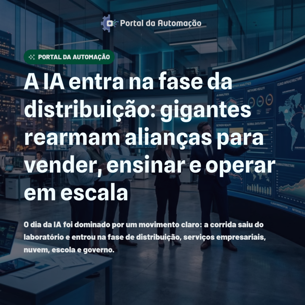 A IA entra na fase da distribuição: gigantes rearmam alianças para vender, ensinar e operar em escala