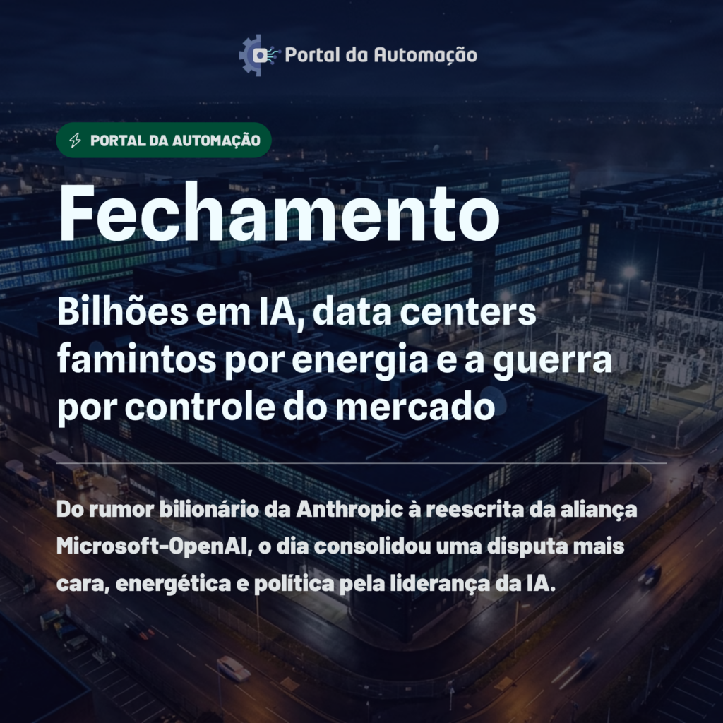 Fechamento: bilhões em IA, data centers famintos por energia e a guerra por controle do mercado