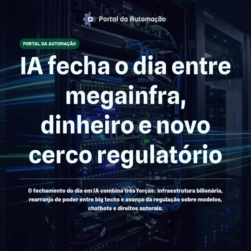 IA fecha o dia entre megainfra, dinheiro e novo cerco regulatório