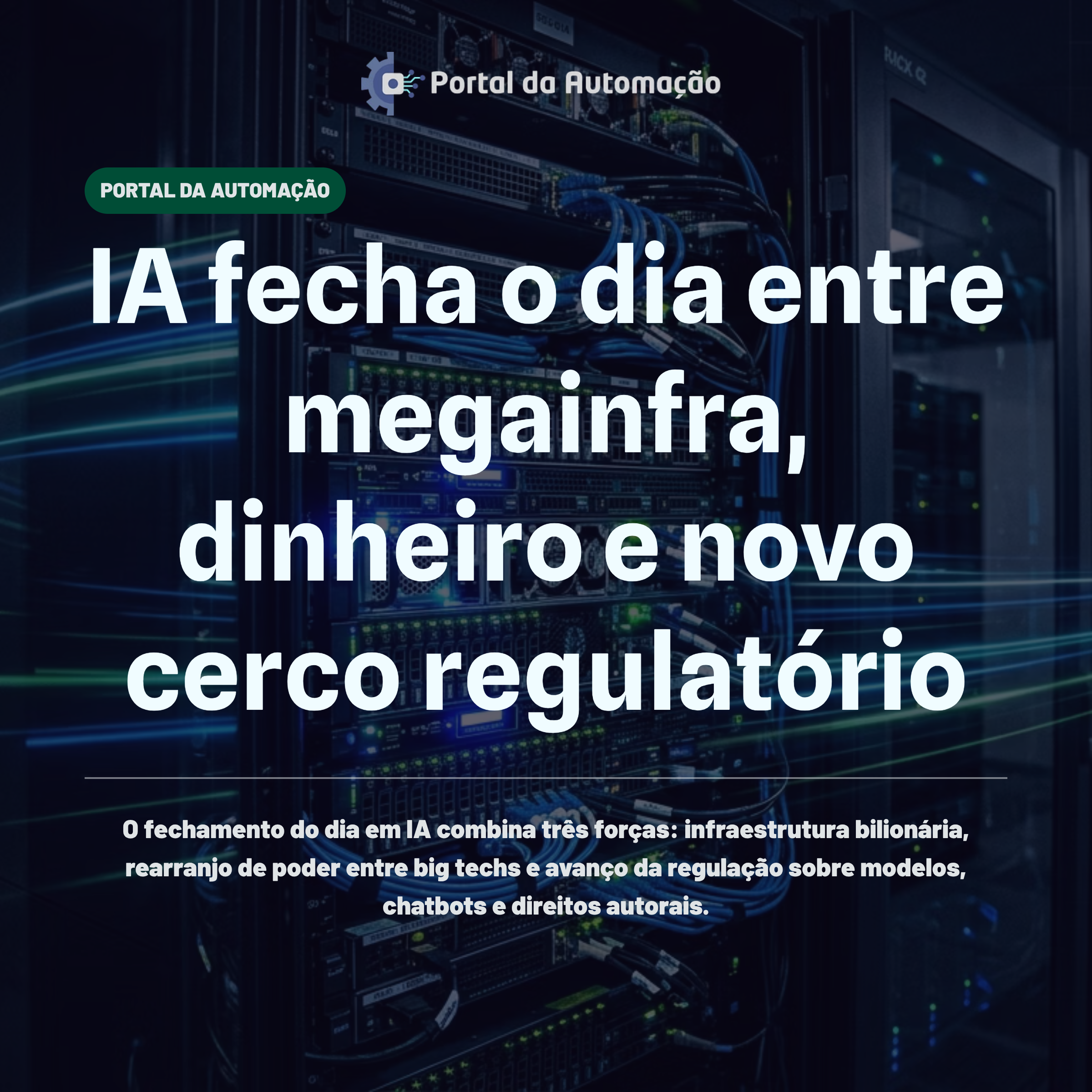 IA fecha o dia entre megainfra, dinheiro e novo cerco regulatório