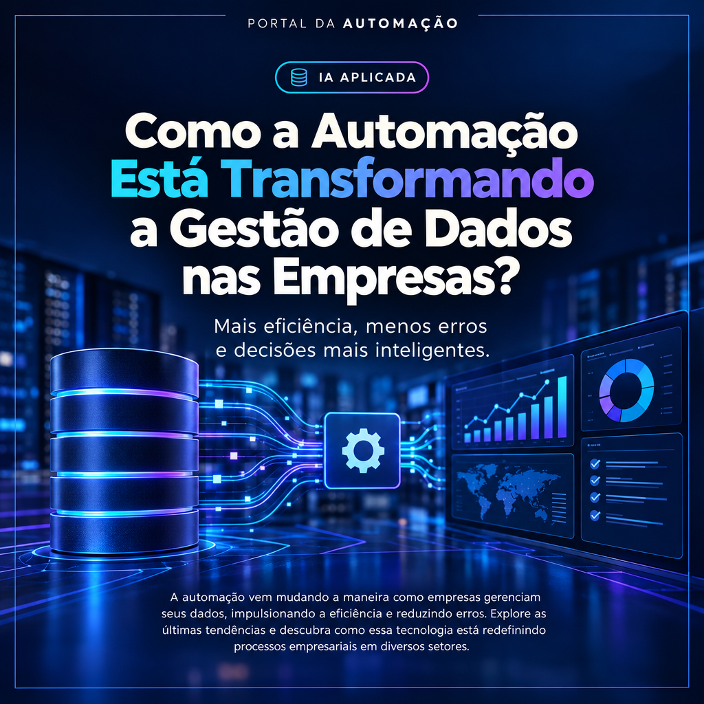 Representação da automação na gestão de dados empresariais.
